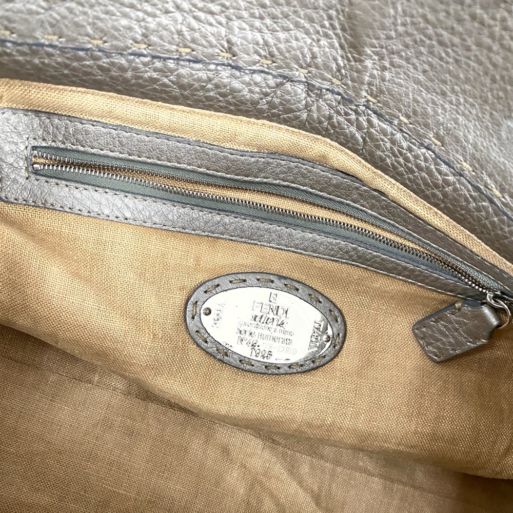 Fendi Pewter Villa Borghese Selleria Leather Bag - Picture 11 of 15
